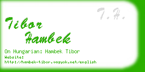 tibor hambek business card